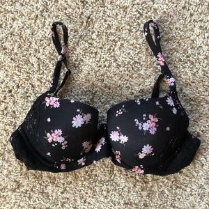 Secret Treasures Intimates Black Lace Floral Bra